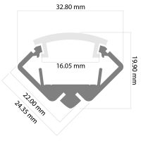 Aluprofil WINKELPROFILE: PRAN U 2m 32mm 20mm - Bild 2