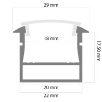 Aluprofil EINBAUPROFILE: PRIN U 2m 22mm 19mm - Bild 2