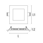 LESELI SLIM DS 10 Downlight - 24W, 4000K, 1800lm, 120°, Ra80, ø277x277mm, 220-240V - Bild 3