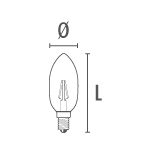 LED-Lampe DECO LED TECNO VINTAGE TRANSPARENT E14 4W 470lm 2700K 320° Ø35 - Bild 2