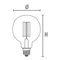 LED-Lampe DECO LED TECNO VINTAGE TRANSPARENT E27 7W 806lm 2700K 320° Ø125 - Bild 2