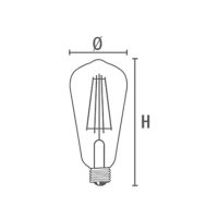 LED-Lampe DECO LED TECNO VINTAGE TRANSPARENT E27 8W 1055lm 2700K 320° Ø64 - Bild 2