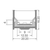 LED Profil P03E, Bodeneinbau, 3m, 20x16mm, Aluminium, inkl. PMMA Profil fÃ¼r LED - Bild 2