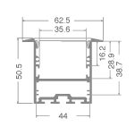 Aluprofil EINBAUPROFILE: P08D 2m 62mm 50mm - Bild 2