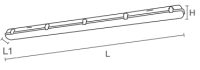 LED-Feuchtraumleuchte EVO DAMP PROOF FÜR T8 LED RÖHRE 1.3m IP65 - Bild 2