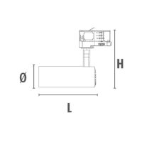 DURA BEAM 3 Phasen Strahler - 20W, 3000K, 1700lm, 36°, Ra90, ø60mm, 220-240V, schwarz - Bild 2