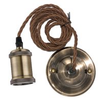 LED-Lampe AUFHÄNGEKABEL E27 Messing antik - Bild 1