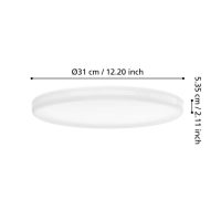PUSH-Turn Budget LED-Deckenleuchte Sensor - Ø310mm, 21W, 2700-6500K, IP54 Weiss exkl. Montageplatte - Bild 6