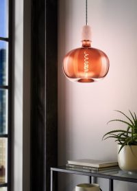 EGLO LM-E27 LED BIG SIZE E27 4W/40LM  GLASFORM APFEL  BEDAMPFT KUPFERFARBEN -dimmbar - Bild 3