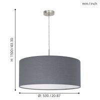 Eglo PASTERI Hängeleuchte Nickel-Matt. 1-flammig - Bild 5