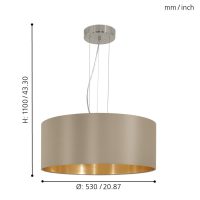 Eglo MASERLO Hängeleuchte Nickel-Matt. 3-flammig - Bild 4