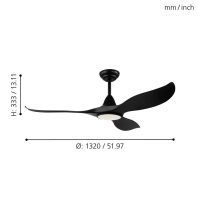 Eglo CIRALI 52 Deckenventilator LED Schwarz. 1-flammig. Fernbedienung - Bild 4