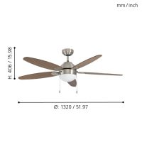 Eglo SUSALE Deckenventilator Nickel-Matt. 1-flammig - Bild 4