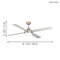 Eglo VARADERO Deckenventilator Nickel-Matt. 2-flammig - Bild 7