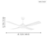 Eglo BONDI 1 Deckenventilator Weiß. Fernbedienung - Bild 3