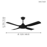 Eglo BONDI 1 Deckenventilator Schwarz - Bild 3