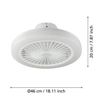 Eglo ORTONA Deckenventilator LED Weiß. 3-flammig - Bild 4