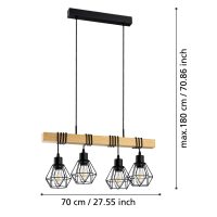EGLO HL/4 SCHWARZ/EICHE-OPTIK TOWNSHEND 5 - Bild 5