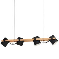 Eglo Leuchten HORNWOOD Pendelleuchte Cremefarben. Schwarz. 4-flammig - Bild 2