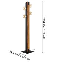 Eglo LAYHAM Stehleuchte Braun. Schwarz. 4-flammig - Bild 5