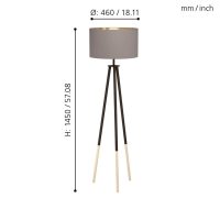 Eglo BIDFORD Stehleuchte Braun. 1-flammig - Bild 4