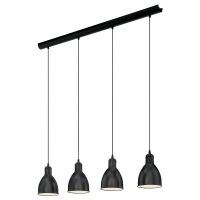 Eglo PRIDDY Pendelleuchte Schwarz. Weiß. 4-flammig - Bild 1