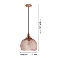 Eglo STRAITON Hängeleuchte Kupferfarben. 1-flammig - Bild 3