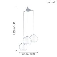EGLO HL/3 E27 CHROM/KLAR/SATINIERT BOLSANO - Bild 4