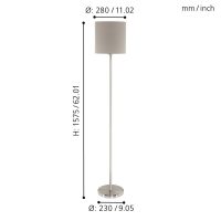 Eglo PASTERI Stehleuchte Nickel-Matt. 1-flammig - Bild 4
