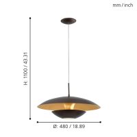 Eglo NUVANO Pendelleuchte Braun. Gold. 1-flammig - Bild 4
