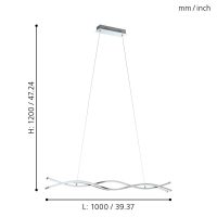 Eglo LASANA 2 Pendelleuchte LED Chrom. 3-flammig - Bild 4