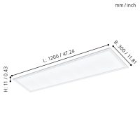 EGLO LED-PANEL BASIS 1200X300 40W/5500LM 4000K OPALSALOBRENA1 - Bild 5