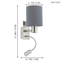 Eglo PASTERI Wandleuchte LED Nickel-Matt. 2-flammig - Bild 4