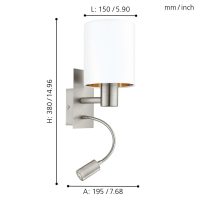 Eglo PASTERI Wandleuchte LED Nickel-Matt. 2-flammig - Bild 4