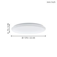Eglo GIRON Deckenleuchte LED Weiß. 1-flammig. Fernbedienung - Bild 5