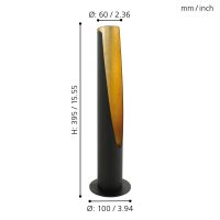 Eglo BARBOTTO Tischleuchte Gold. Schwarz. 1-flammig - Bild 4