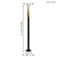Eglo BARBOTTO Stehleuchte Gold. Schwarz. 1-flammig - Bild 4