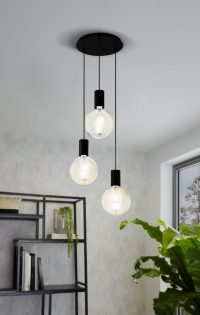 Eglo Leuchten POZUETA Hängeleuchte Schwarz. 3-flammig - Bild 2