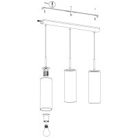 Eglo Leuchten SELVINO Hängeleuchte Nickel-Matt. 3-flammig - Bild 5