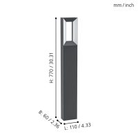 Eglo RIFORANO Wegeleuchte LED Schwarz. 2-flammig - Bild 5