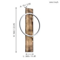 Eglo BOYAL Wandleuchte LED Braun. Schwarz. 1-flammig - Bild 4