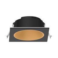 LED Downlight EXMO tiefer Rahmen Quadratisch (Rundes Innenmaß) - Schwarz / Gold - Bild 1