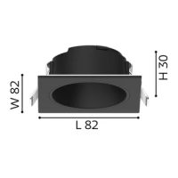 LED Downlight EXMO tiefer Rahmen Quadratisch (Rundes Innenmaß) - Weiß / Gold - Bild 2