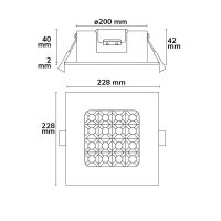 LED Downlight Prism blendungsreduziert 25W UGR<19 IP54 neutralweiß dimmbar - Bild 5