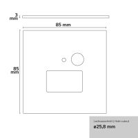 Cover Aluminium eckig schwarz fuer LED Wandeinbauleuchte SYS-WALL68 | PIR Sensor | Typ 3 - Bild 3