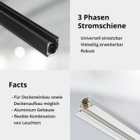 NORDIC | GLOBAL TRAC PRO | 1m | 3-Phasen Stromschiene |  Aufbau XTS4100-3 weiß - Bild 5