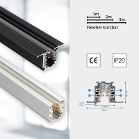 NORDIC | GLOBAL TRAC PRO | 1m | 3-Phasen Stromschiene |  Aufbau XTS4100-3 weiß - Bild 6