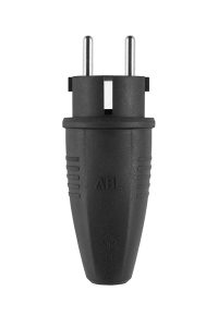 Gummi-SCHUKO-Stecker schwarz IP44 + Erdung CEE 7/VII HAMMER Symbol - Bild 2