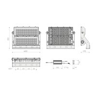 Flutlichtstrahler 7106 GALAXY 2 (A5) 800W 4000K CRI 70 Silber asymmetrisch tiefstrahlend on/off - Bild 5