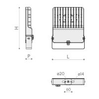 Flutlichtstrahler 7203 BEST 3 (RR) 155W 3000K Silber asymmetrisch tiefstrahlend Glas satiniert - Bild 5